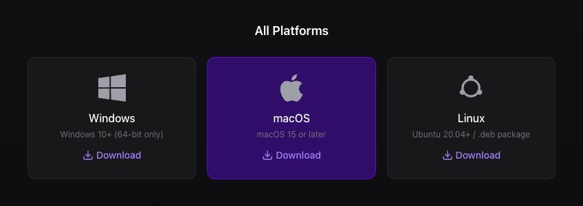 Youka Extension download page with Windows, macOS, and Linux choices