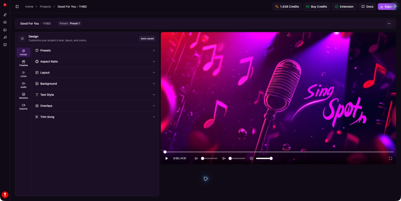 Completed karaoke project in Youka Online