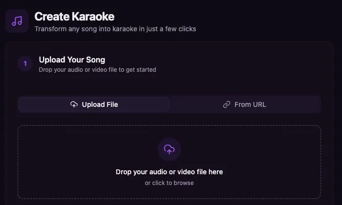 Youka Online create karaoke form
